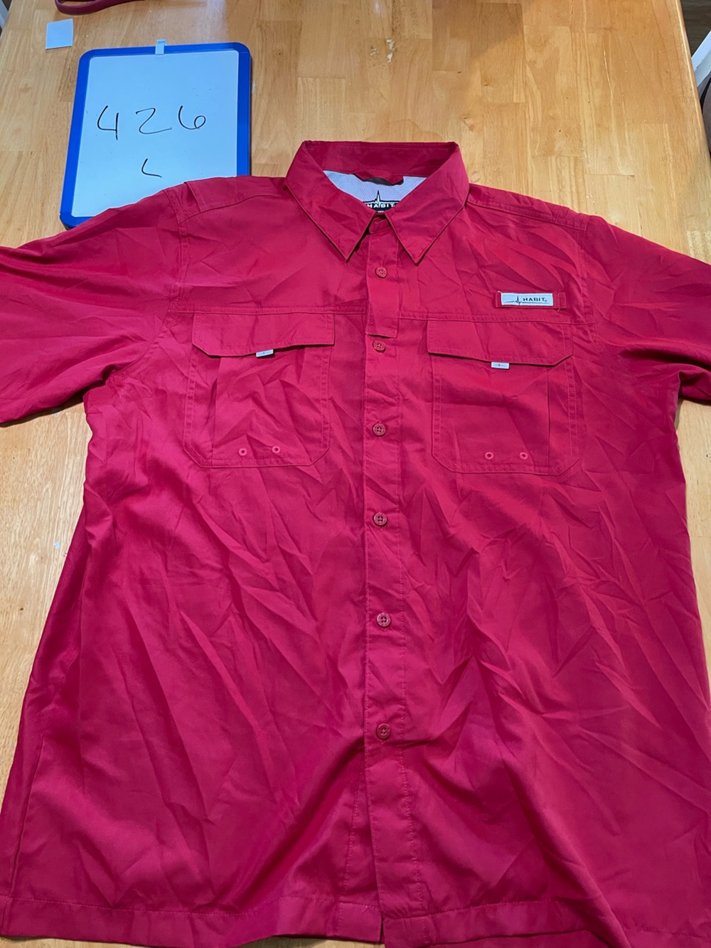 Men's Short-Sleeve Casual Button-Down Shirt in Red